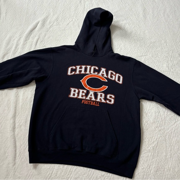 Vintage NFL Chicago Bears Football Navy Blue Sweatshirt - Picture 3 of 4